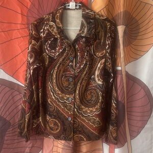 LESLIE FAY Paisley Button-Up Shirt